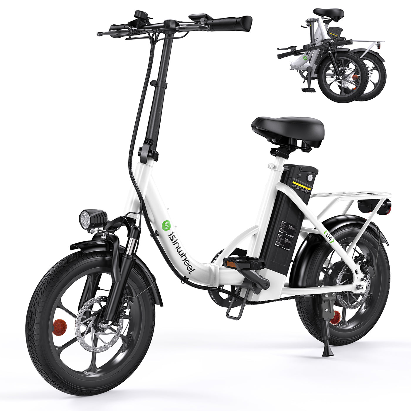 isinwheel U4 Foldable Step-thru Electric Bike 500w 55Miles Range