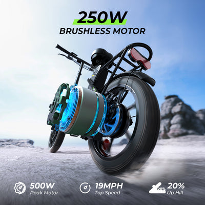 isinwheel U4 Foldable Step-thru Electric Bike 500w 55Miles Range