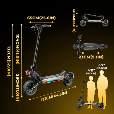 isinwheel® GT4 High-Performance 2400W Dual Motor Electric Scooter