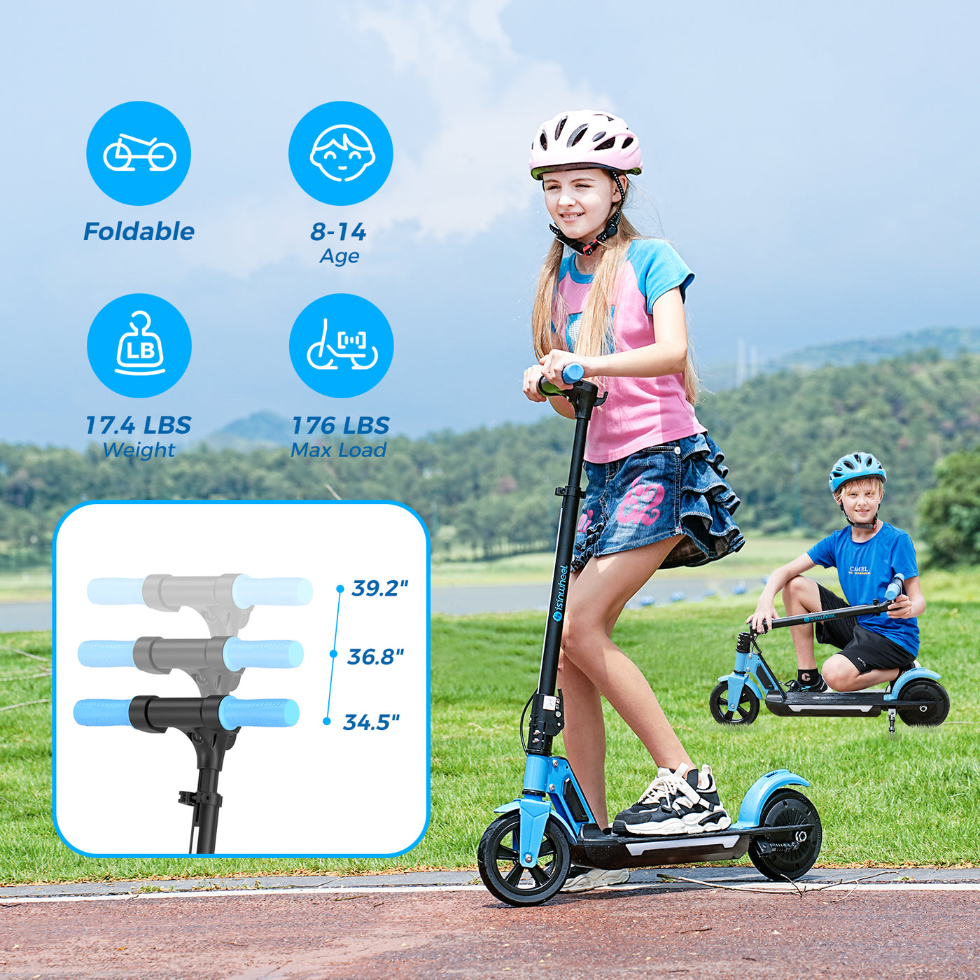 isinwheel S7 Glow Adjustable Kids E-Scooter