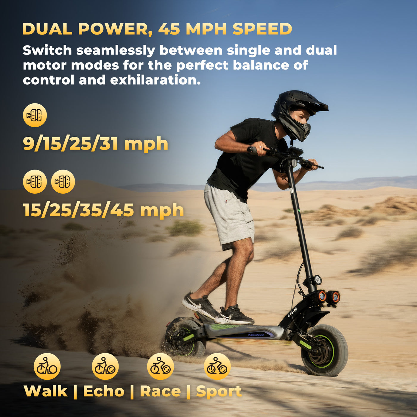 isinwheel® GT4 High-Performance 2400W Dual Motor Electric Scooter