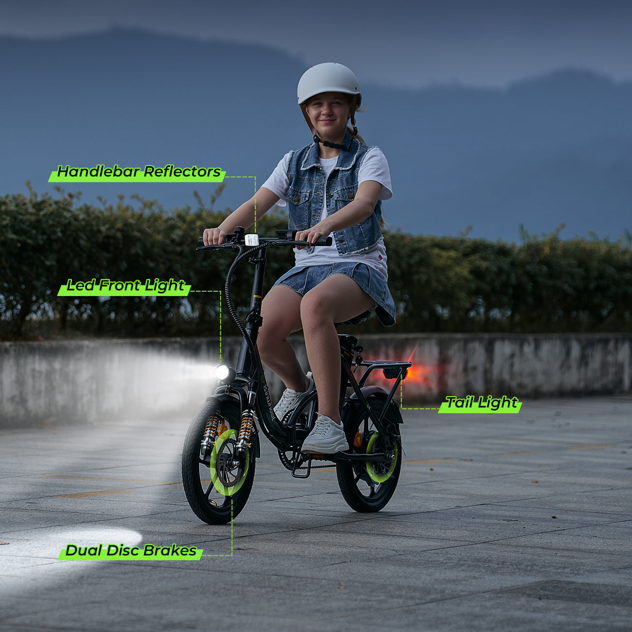isinwheel U4 Foldable Step-thru Electric Bike 500w 55Miles Range