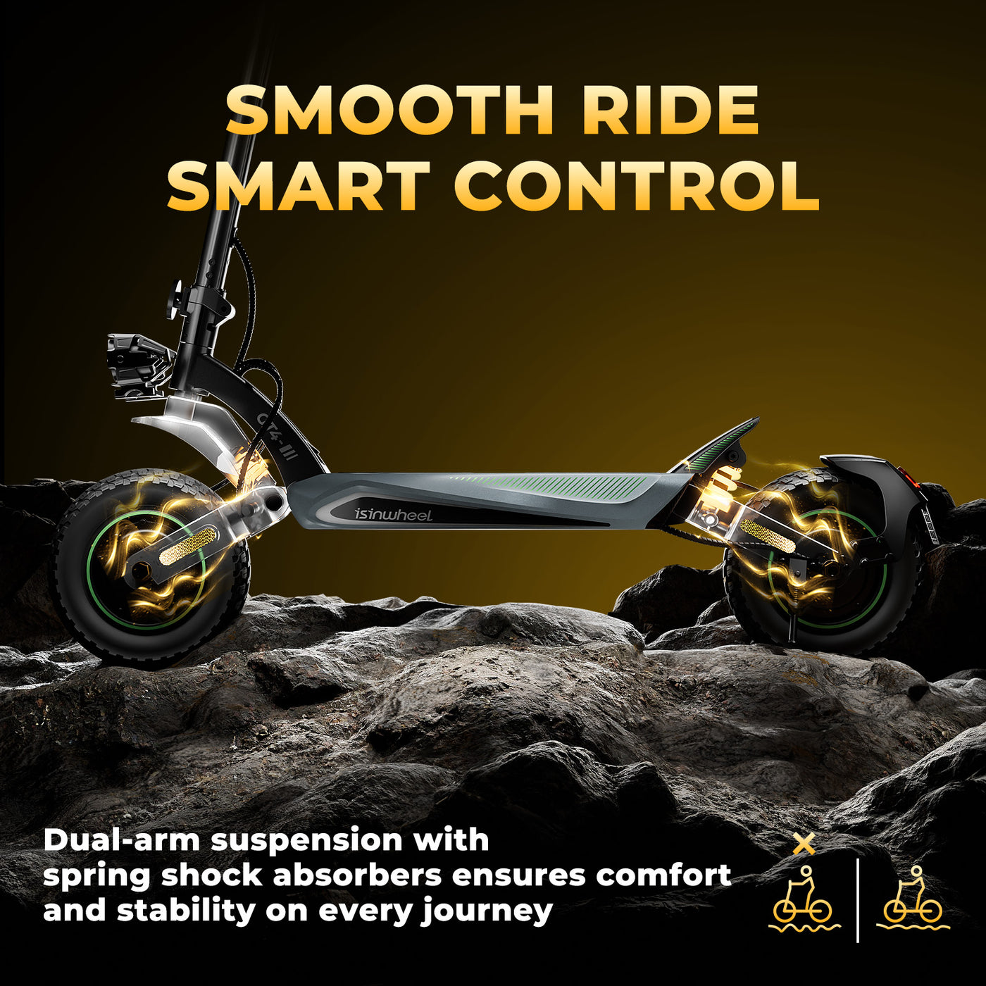 isinwheel® GT4 High-Performance 2400W Dual Motor Electric Scooter